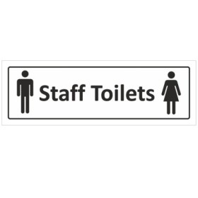 Staff Toilets Door Sign with unisex toilet symbols