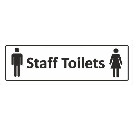 Staff Toilets Door Sign with unisex toilet symbols