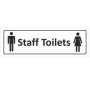 Staff Toilets Door Sign with unisex toilet symbols