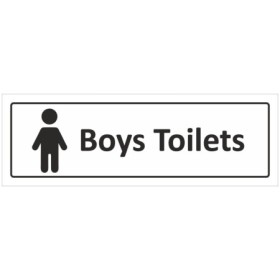 Boys toilet door sign with male symbol