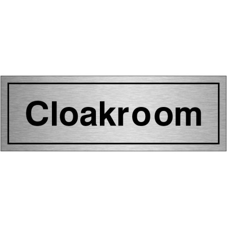 Cloakroom brushed aluminium informational sign
