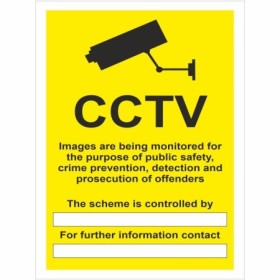 CCTV Images Are Being Monitored warning sign with CCTV camera symbol