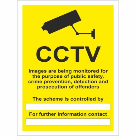 CCTV Images Are Being Monitored warning sign with CCTV camera symbol