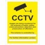 CCTV Images Are Being Monitored warning sign with CCTV camera symbol