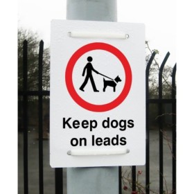  Keep Dogs On Leads Sign with dog control symbol for parks and public outdoor areas