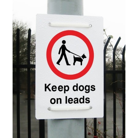  Keep Dogs On Leads Sign with dog control symbol for parks and public outdoor areas