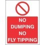 No Dumping No Fly Tipping prohibition warning sign