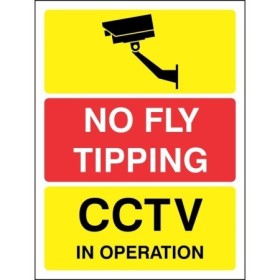 No Fly Tipping CCTV warning sign