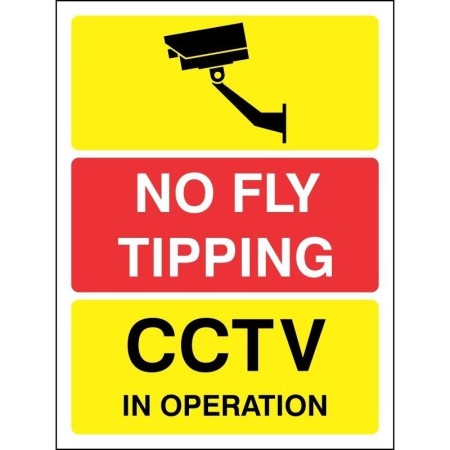 No Fly Tipping CCTV warning sign