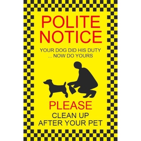 Clean Up After Your Pet Dog Fouling Sign for parks and public outdoor areas