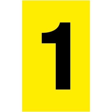 Warehouse Bay Yellow Number Marker Self Adhesive F8 sign for pallet racking identification
