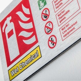 Custom brushed aluminium printed business sign