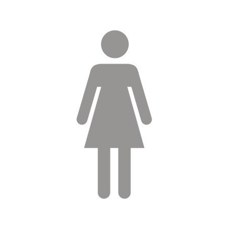 Glass safety female sign for washroom and toilet doors