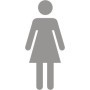 Glass safety female sign for washroom and toilet doors