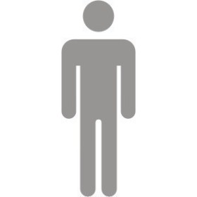 Glass safety male sign for washroom and toilet doors