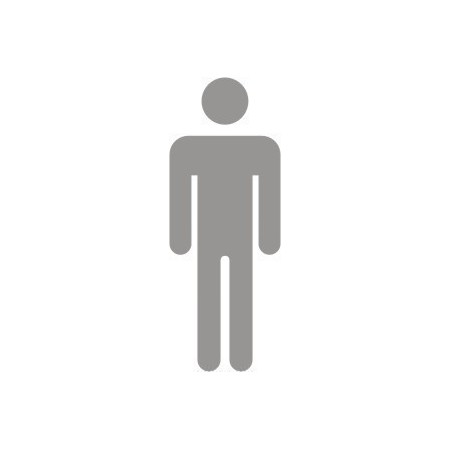 Glass safety male sign for washroom and toilet doors