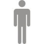 Glass safety male sign for washroom and toilet doors