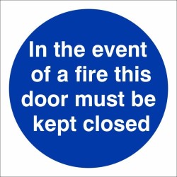 In The Event Of A Fire This Door Must Be Kept Closed mandatory fire safety sign
