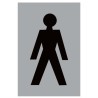 Male toilet facility sign with black male symbol on grey background