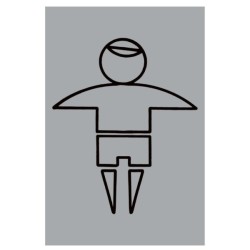 Aluminium boys toilet sign with male symbol