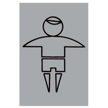 Aluminium boys toilet sign with male symbol