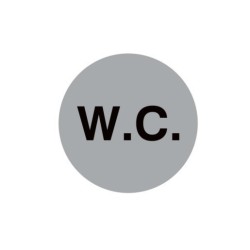 W.C. toilet aluminium sign with bold black lettering