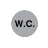 W.C. toilet aluminium sign with bold black lettering