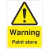 Warning Paint Store Chemical Sign
