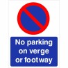 No parking on verge or footway sign with no parking symbol