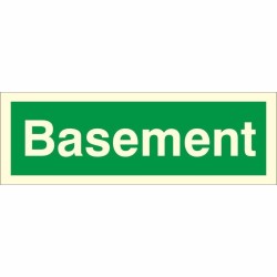 Glow in the dark Basement Stairway identification sign