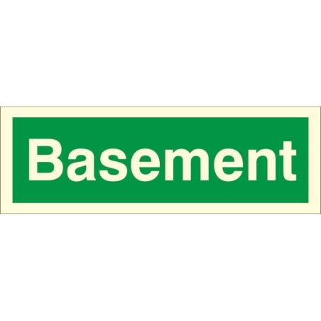 Glow in the dark Basement Stairway identification sign