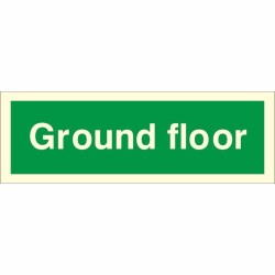 Glow in the dark Ground floor identification sign
