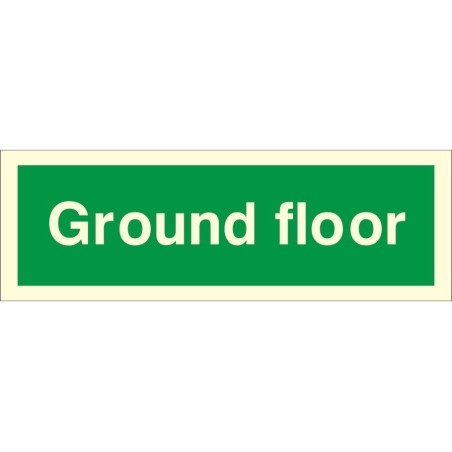 Glow in the dark Ground floor identification sign