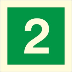 Glow in the Dark Fire Sign 2 showing number 2 on green background