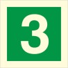 Glow in the dark fire sign 3 with green background and large number 3