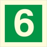 Glow in the dark fire sign 6 with green background and large number 6