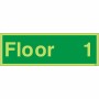 Glow in the dark Floor 1 floor identification safety sign