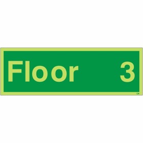 Glow in the dark Floor 3 floor identification safety sign