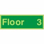 Glow in the dark Floor 3 floor identification safety sign