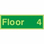 Glow in the dark Floor 4 floor identification safety sign