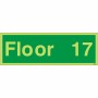 Glow in the dark Floor 17 floor identification safety sign