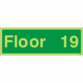Glow in the Dark Floor 19 Identification Sign