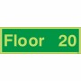 Glow in the dark Floor 20 floor identification safety sign