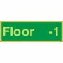 Glow in the dark Floor -1 floor identification safety sign