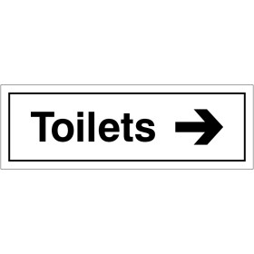 Toilets Arrow Right Door Sign