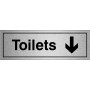 Toilets Arrow Down Door Sign